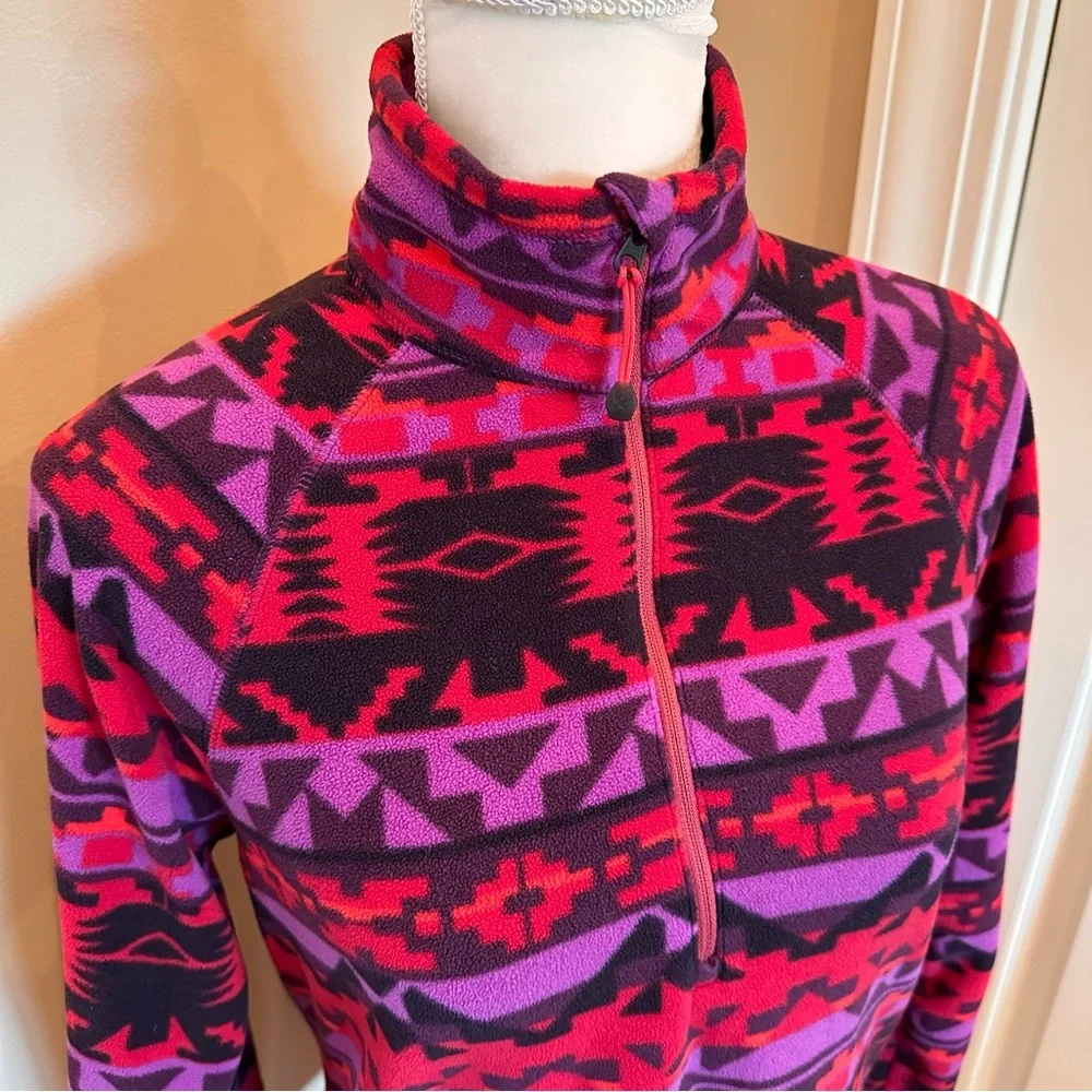 ⚡️FLASH SALE⚡️ Eddie Bauer Fleece Quarter Zip Aztec Print Size Medium - Picture 2 of 6
